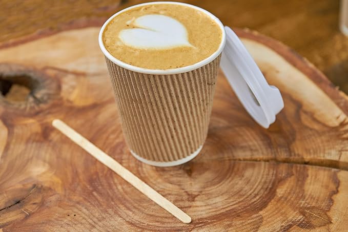 Birch Wood Coffee Stirrers, 7 Inch Round End Wooden Stir Sticks 1000 Pack