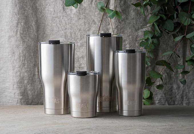 Beast 40 oz Tumbler Stainless Steel Vacuum Insulated Coffee Ice Cup Double Wall Travel Flask (Stainless Steel)