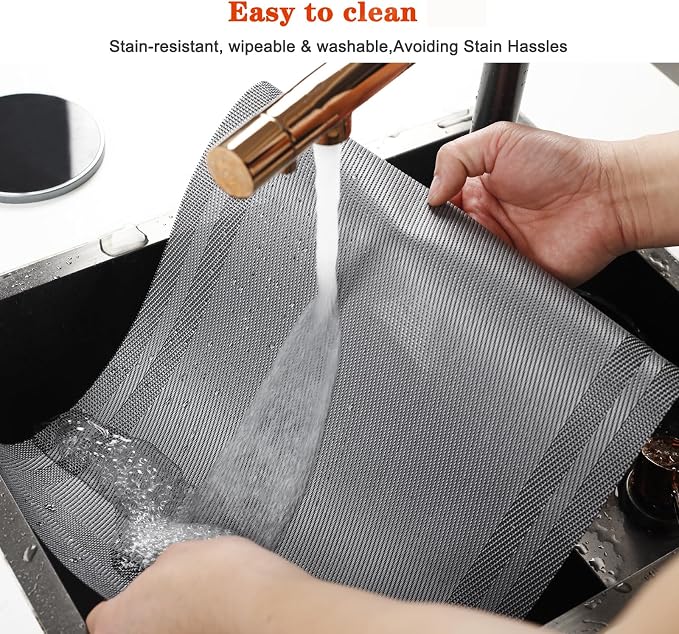 Gray Vinyl Placemats Set of 8,Washable Dining PVC Table Mats | Heat resistant, stain resistant non slip vinyl place mats, washable gray table placemats for dining table