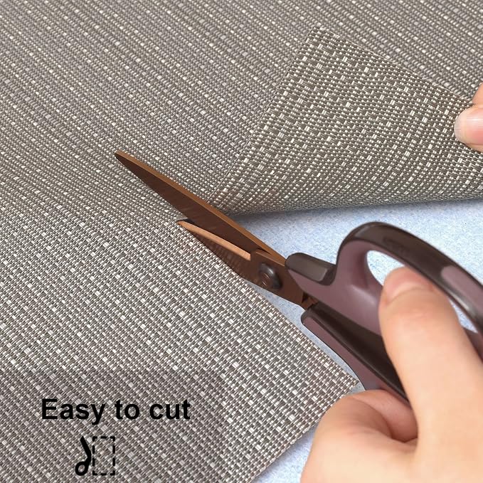 Myir JUN Placemats Set of 6 Kitchen and Dining Table Placemats | Vinyl Placemats Place Mats Indoor/Outdoor Set of 6 Washable Table Mats Non-Slip Place mats for Dining Table, Golden Silver