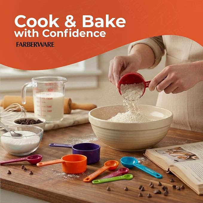 Farberware Color 9-Piece Measuring Cups and Spoons Set, Set of 9