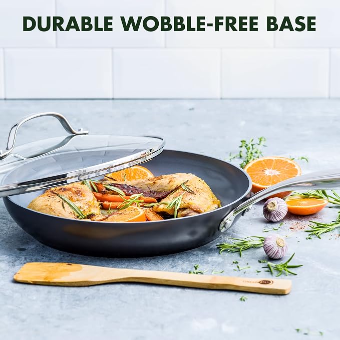 GreenPan Valencia Pro 10" Ceramic Nonstick Frying Pan with Lid | PFAS-Free Nonstick Skillet, Induction Ready, All Stovetop Compatible, Eggs & Omelets, Dishwasher Safe, Oven Safe up to 600F