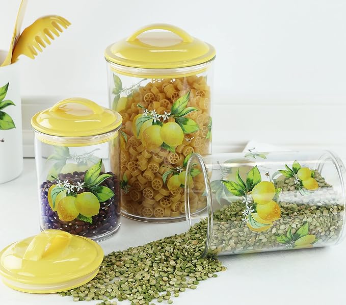 Food Storage Containers, BPA Free Airtight Canisters for Cereal, Pasta, Sugar, Coffee, Flour, Cookies, Loose Tea, for Kitchen Organization, Set of 3 by Reston Lloyd, Seafoam