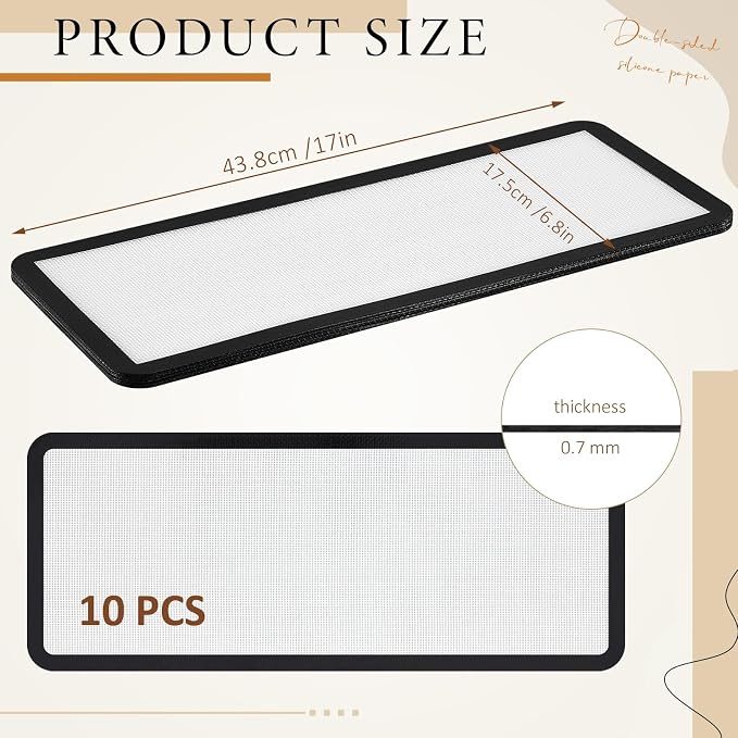 Reallnaive 10 Pieces M - Medium Silicone Mats Compatible with Harvest Right Freeze Dryer Silicone Mats Reusable Baking Sheet Durable Easy Clean No Stick Trays Drying Liners for Kitchen (Black)
