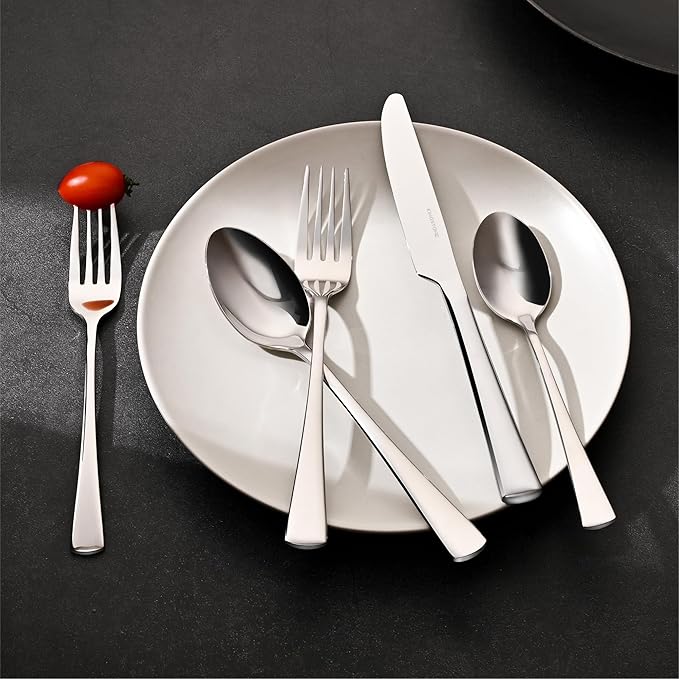 18/10 Flatware set for 6, 30 Piece Stainless Steel Silverware Cutlery Set | KINGSTONE Forged Cutlery Set, Mirror Polished Knives Fork and Spoon Utensils, Dishwaher Safe for Restaurant, Wedding, Party