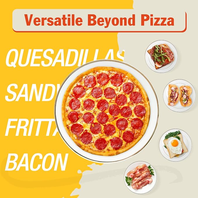 KEINVE 1000W Pizza Maker, 2-in-1 Indoor Griddle and Pizza Cooker, 8.5" 180° Open Nonstick Plate for Quesadilla, Panini, Crepe and More | 8.5" Pizza Cooker, 180° Open Nonstick Plate for Quesadilla, Panini, Crepe and More