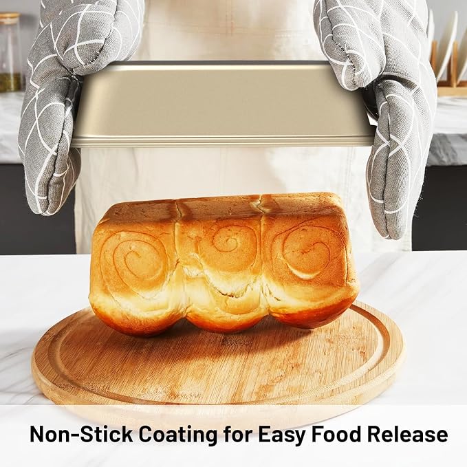 CasaCulina Baking Pans Set, 5-Piece Nonstick Bakeware Sets, Gold | Kitchen Cookware Sets Baking Supplies with Round/Square Cake Pan, Muffin Loaf Roast Pan, Baking Sheets for Oven, Black