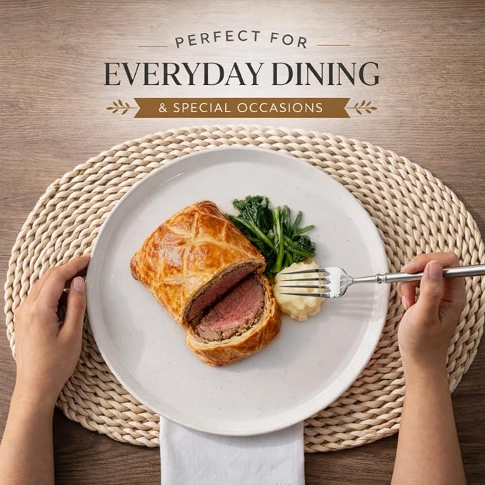 AmorArc Dinnerware Sets for 8, 32 Pieces Ceramic Plates and Bowls Set | Scratch Resistant Stoneware Dishes Set, Dishwasher & Microwave Safe, Light Beige