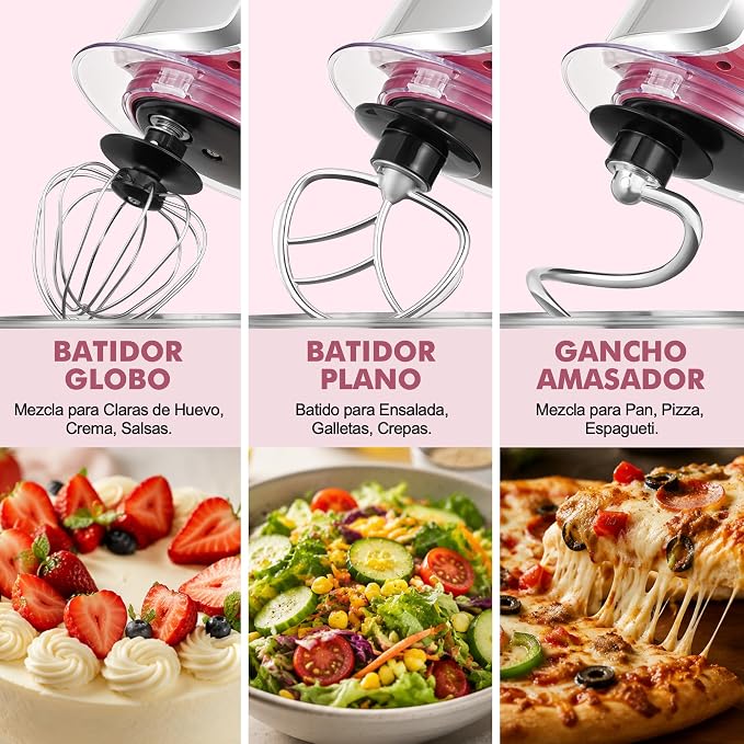 Kitchen in the box Stand Mixer,3.2Qt Small Electric Food Mixer,6 Speeds Portable Lightweight Kitchen Mixer for Daily Use with Egg Whisk,Dough Hook,Flat Beater (Purplish-red)