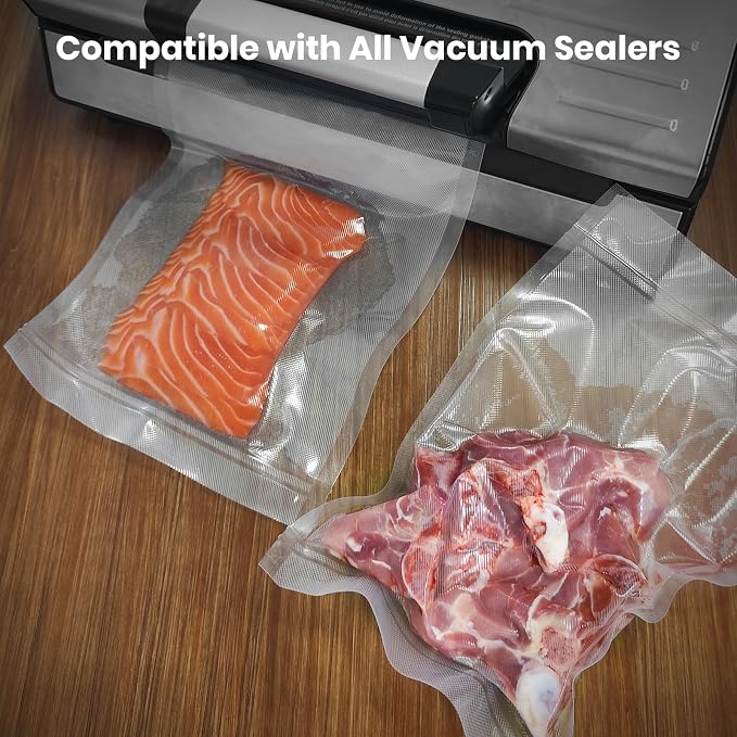 Vacuum Sealer Bags, 2 Pack 8" x 20' Rolls, BPA-Free Commercial Grade, Durable Customized Size for Airtight Food Storage, Meal Prep or Sous Vide Cooking