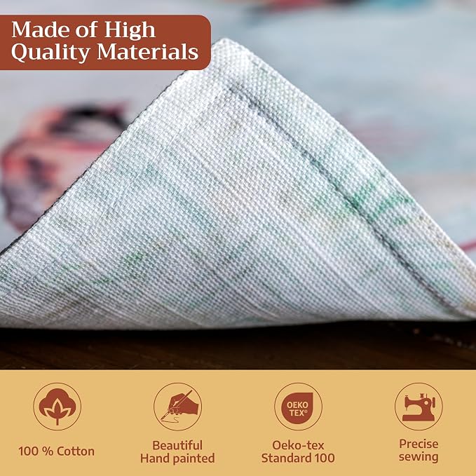 Maison d' Hermine Placemats Set of 4 Reusable 100% Cotton (13"x19") | Cloth Place Mats Washable Table Mats for Kitchen Dining Party Wedding Hotel Home Restaurant Spring Summer - Flying Birds