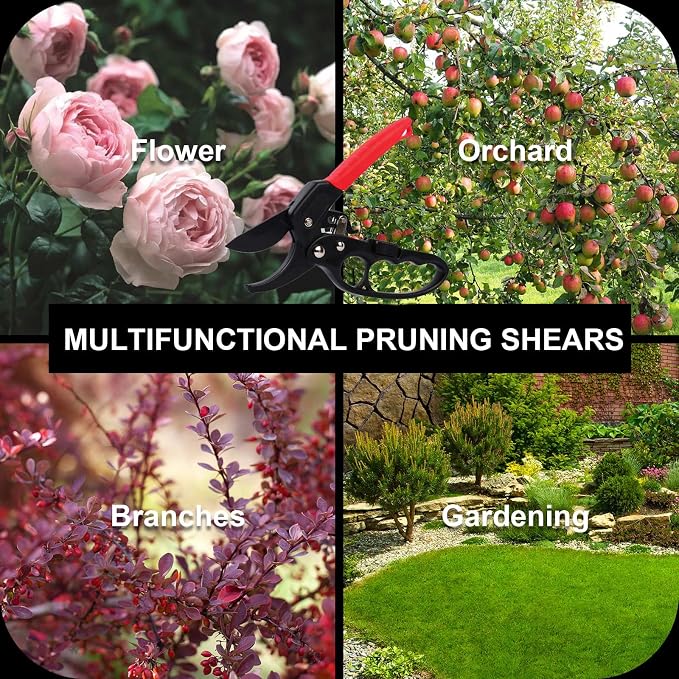 Premium pruning shears for gardening, Work 3 times easier, Pruners heady duty, Sharp garden clippers cuting florist flower, hedge, herb, rose, Indoor live plants, Arthritis weak hand snips