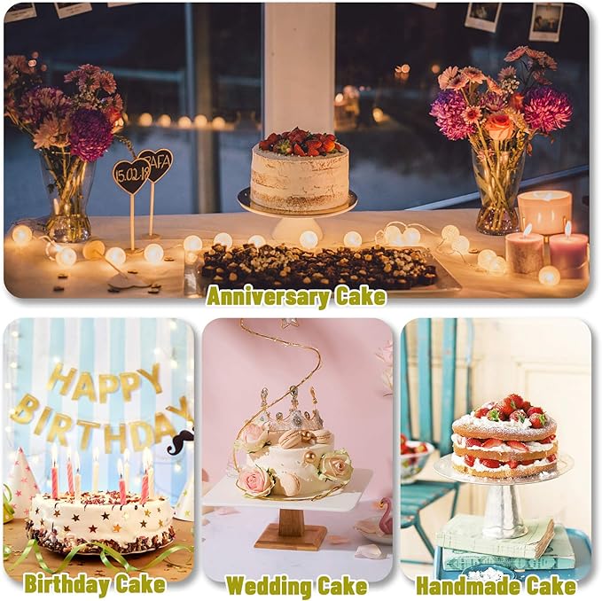 P&P CHEF 8 Inch Cake Pans Set, 2Pcs Stainless Steel Round Baking Pan | Round Layer Cake Tins for Birthday Wedding, Non Toxic & Heavy Duty, 3 Inch Deep Side & Mirror Finish, Oven & Dishwasher Safe