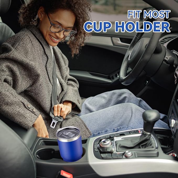 30 oz Tumbler with Lid Stainless Steel Tumblers Bulk, 4 Pack | Vacuum Insulated Cup, Leak Proof Lid, Powder Coated Travel Mug, Double Wall, Keep Cold Drinks for 12 Hours, Blue