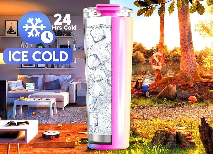 Meoky 30 oz Insulated Travel Coffee Mug: Leak Proof Lid, Carnival | Stainless Steel Coffee Tumbler, Keeps Hot for 8 Hours or Cold for 24 Hours, Fits in Car Cup Holder, BPA Free