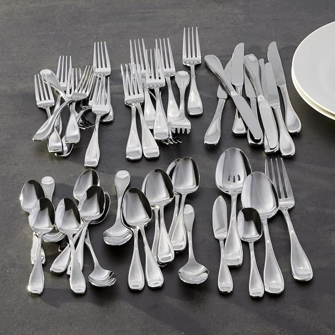 Oneida Voss 20-Piece 18/0 Silverware Set for 4, Flatware | silver, dishwasher safe | includes knives, forks, and spoons | heavy duty, cutlery set, utensil set, wedding silverware