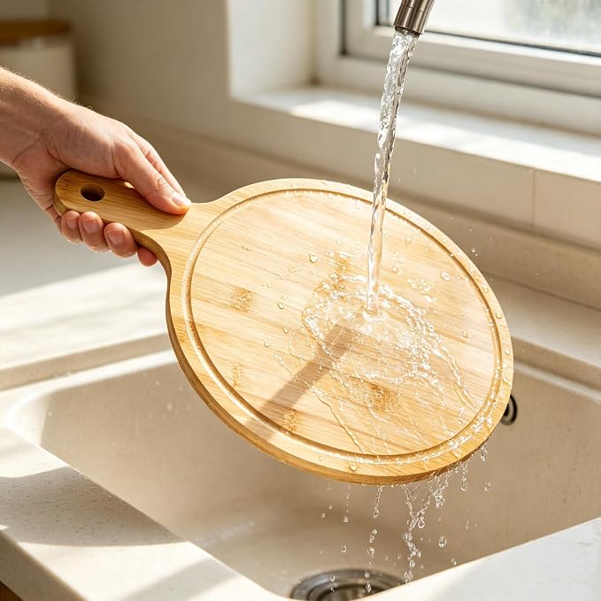 10pcs Round Wood Cutting Boards set with Handle, 10" Bamboo Laser Engraving Charcuterie Boards Bulk for Kitchen, Wooden Serving Tray for Pizza, Bread, Cheese, Charcuterie, Fruit, Vegetables