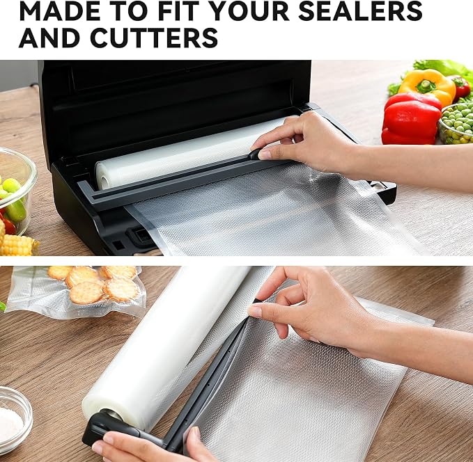 Wevac Vacuum Sealer Bags 11x16 2 rolls, for Food Saver, Suction Channel | Sous Vide, Freezer safe, BPA Free, Commercial Grade, Heavy Duty Vacuum Seal Bag Fit All Vacuum Machine, Meal Prep, Meat, Fish