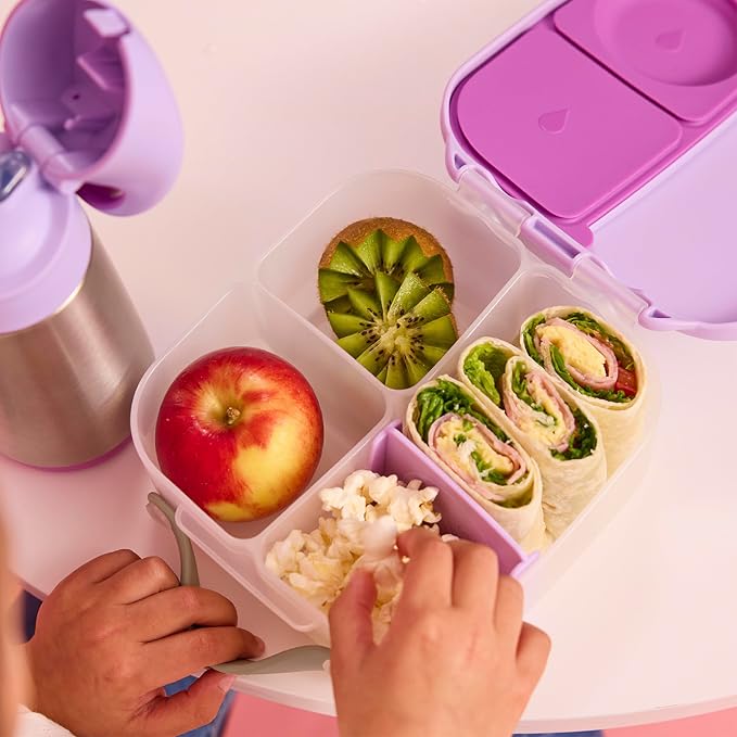 b.box Mini Lunch Box, Snack Containers for Kids, Lunch Box Kids, 4.25 Cup | Bento Box for Kids, Lunch Containers, Leak Proof, Dishwasher Safe, BPA Free, PFAS Free, Ages 3+ — Sugar Plum