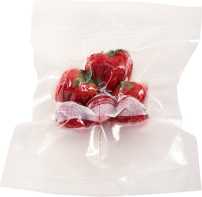 100 Vacuum Sealer Bags: Pint Size (6" x 10") by OutOfAir Works with FoodSaver & Other Machines - 33% Thicker BPA Free, Commercial Grade, 6 x 10 inches