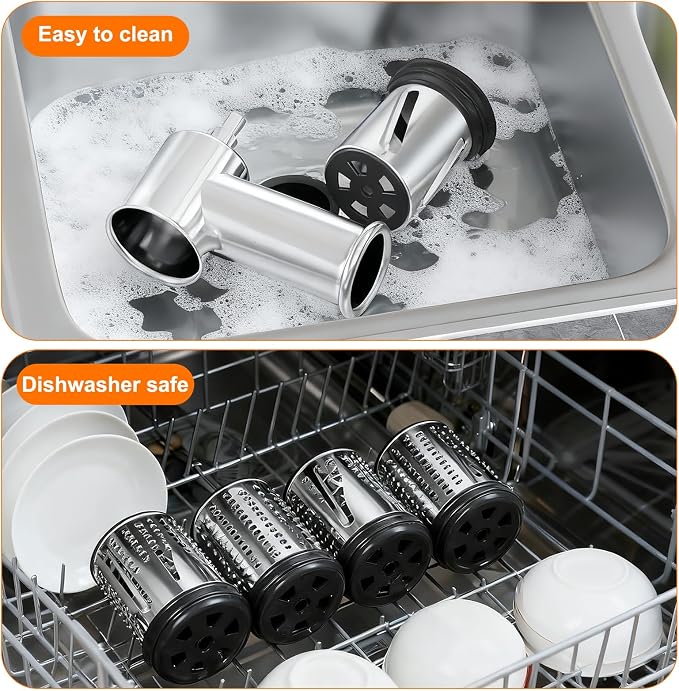 Slicer Shredder Attachments for Stand Mixers | All Stainless Steel, Vegetable Shredder, Cheese Grater, Salad Maker, Food Slicers Chopper Grinding Powder Accessories