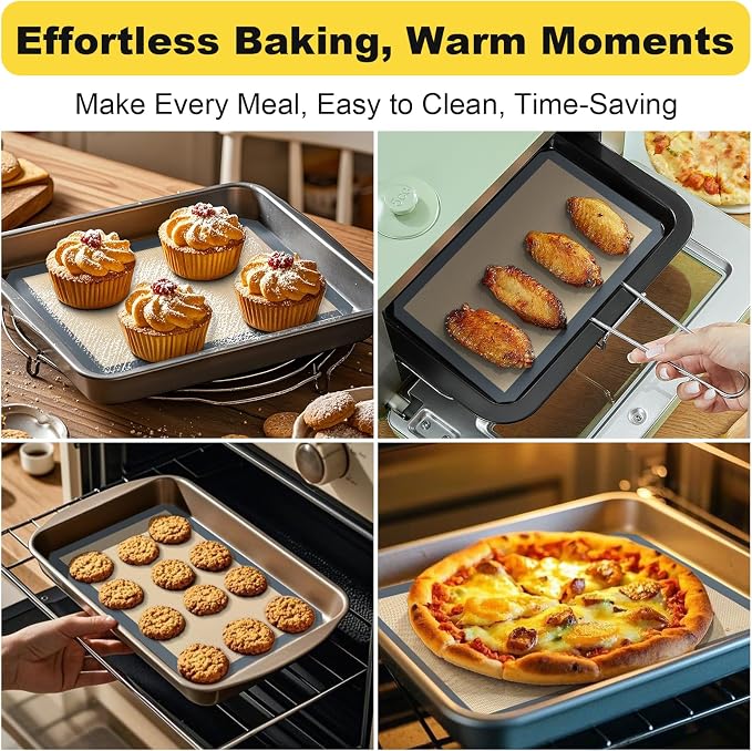 Silicone Baking Mat, 16.5" x 11.6" Silicone Cookie Sheets for Baking, Reusable Baking Mat, Non-Stick Reusable, Food Safe, Dark Gray Oven Baking Sheet for Making Cookies Macaroons Bread 1 Pack