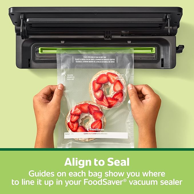 FoodSaver Quart Pre-Cut Vacuum Seal and Easy Use Storage Bags, Align to Seal and Tear to Open Vacuum Sealer Storage, Quart (43 Bags) (Pack of 4)