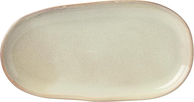 Oneida Organic Shades Sage Green Stoneware 2-Piece Serving Platter Set | dishwasher safe, microwave safe | includes platter and serving bowl | 44oz, food tray, gift for women