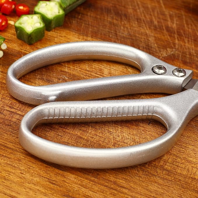 8.5”Kitchen Shears for Food Chef Scissors Heavy Duty Culinary Scissors | Heavy Duty, Large Handle, Ultra Sharp Serrated Blade, Cutting Poultry Bones, Scraping Fish Scales, Open Beer, Multifunctional