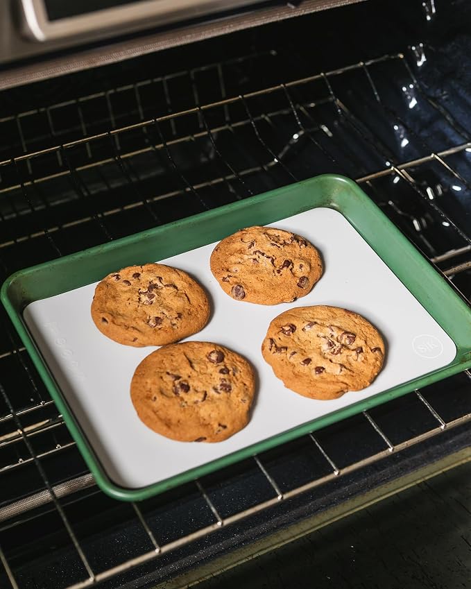Reusable Silicone Oven Baking Mats Gift Set Bundle, 2 Half-Sheet, 2 Quarter-Sheet, Vintage Navy Blue, Pearl Gray