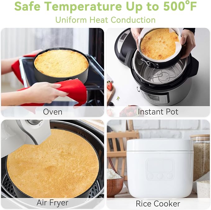 USLAl 9 Inch Springform Pan, Nonstick | Removable Bottom for Easy Release & Cleanup, Round Cheesecake Pan for Baking Cakes, Pies and Quiches