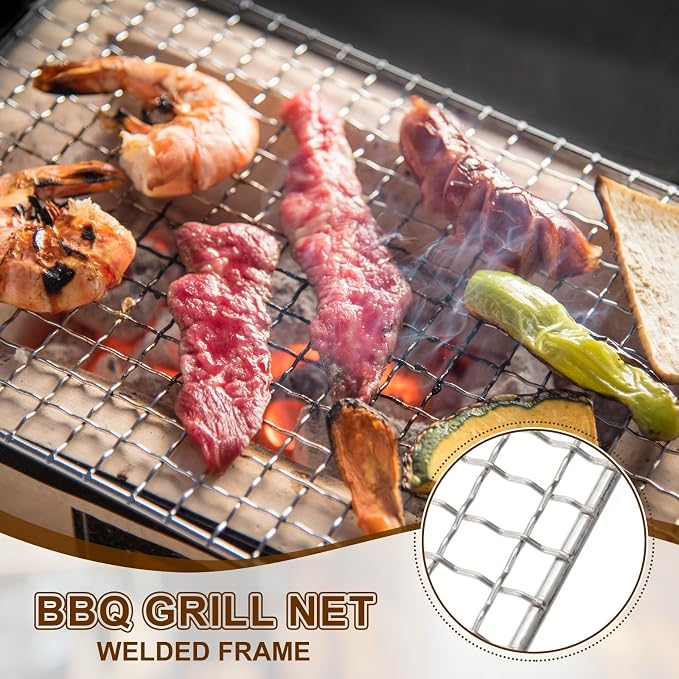 uxcell Cooling Racks, 5.9" x 7.9" Stainless Steel Barbecue BBQ Grill Net Mesh Rack Grate for Cooking, Roasting, Grilling, Oven & Dishwasher Safe, Silver