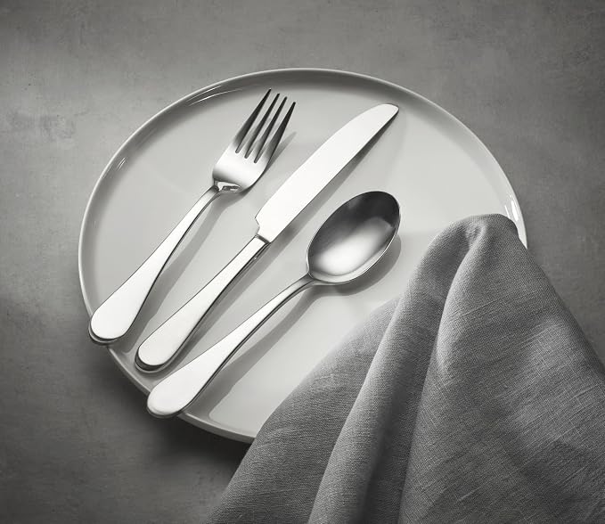 Oneida Icarus 45-Piece Flatware Set, Service for 8, Silver | mirror finish, dishwasher safe | includes serving spoons and utensil set | heavy duty, cutlery set for kitchen and dining