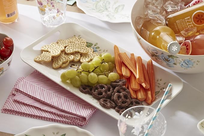 Lenox Butterfly Meadow Melamine Serving Tray | lightweight, bpa-free, dishwasher safe | 15.25 inch length | floral entertaining, food tray, gift for women