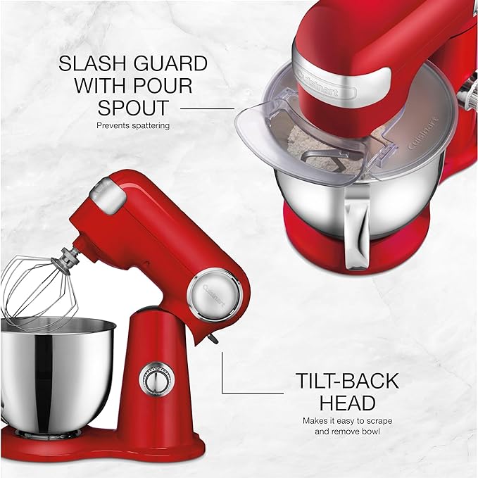 CUISINART SM-50R Precision Master 5.5 Qt (5.2L) Stand Mixer, Red
