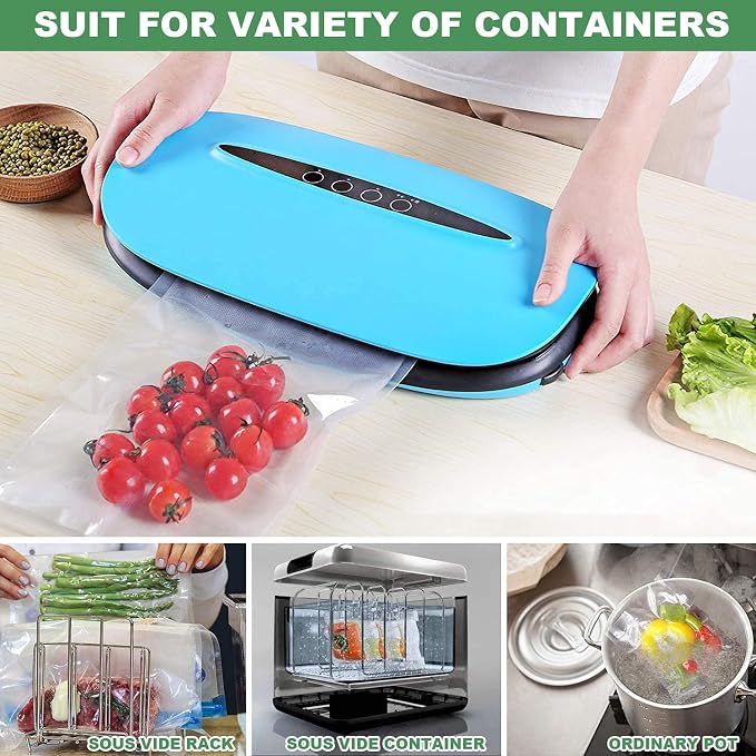 7" x 9.8" Vacuum Sealer Bags,Heavy Duty Pre-Cut Design Commercial Grade Food Sealable Bag for Heat Seal Food Storage,Smell Proof Bags Boilsafe to 280°F Freezable, Resizable,Reuseable (100Pcs)