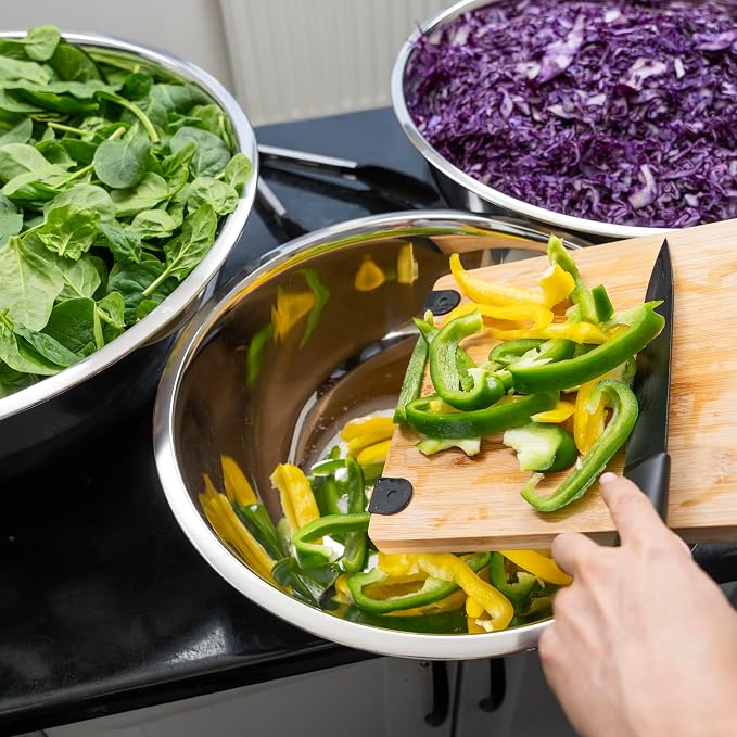 30 Quart Large Stainless Steel Mixing Bowls Set, 3-Pack, Nesting Bowls | Extra Large Commercial Grade Metal Bowls for Meal Prep, Baking, Serving, Food Storage. Rustproof & Dishwasher Safe
