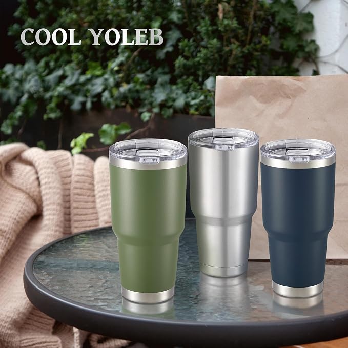 30 oz Tumbler with Lid Stainless Steel Tumblers Bulk, 12 Pack | Vacuum Insulated Cup, Leak Proof Lid, Powder Coated Travel Mug, Double Wall, Keep Cold Drinks for 12 Hours, Stainless