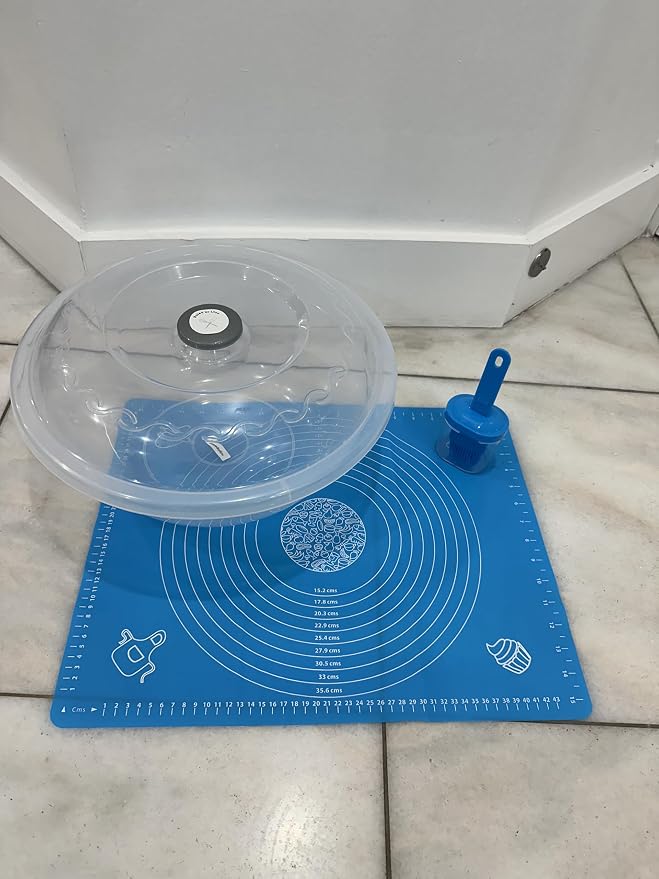 BAKING MAT, SILICONE MAT FOR BAKING, GOOD FOR CHALLAH, PIZZA, ANY DOUGH, CANDY, CHOCOLATE, BEST KITCHEN ACCESSORIES, IT WILL STICK TO YOUR COUNTER (BLUE)