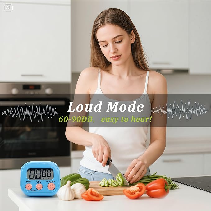 12 Pack Multi-Function Electronic Timer - Kitchen Timer,Magnetic Digital Timers,Big LCD Display, ON/Off Switch,Extensively Use in Cooking,Gym, Meeting, Classroom,Kitchen,Study,Work,Outdoor Activities