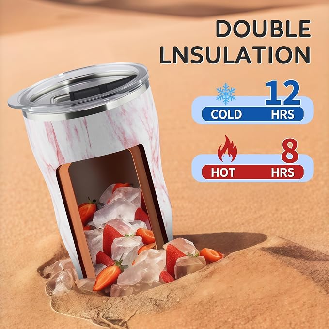 20 oz Insulated Tumbler, Straw and Flat Lids,Jelly Pnk | 18/8 stainless steel, double-wall vacuum insulation, BPA-free materials, reusable straw, for everyday hot and cold drinks.