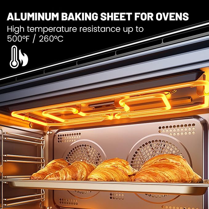 BIEAMA 6 Pack Half Size Baking Sheet Pan, Aluminum Commercial Pan 18" x 13" | Heavy Duty Baking Pan for Oven Freezer Bakery Hotel Restaurant