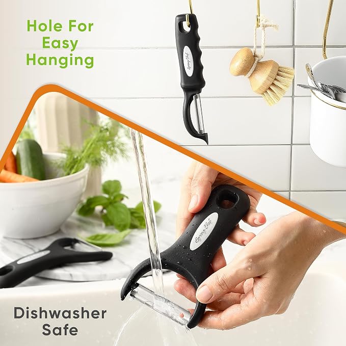 Spring Chef Swivel Vegetable Peeler & Y Potato Peeler w/Soft Grip Handles | Apple Peelers with Ultra Sharp Stainless Steel Blades, Multifunctional Peelers for Kitchen, Perfect for Carrot, Veggie, Fruit