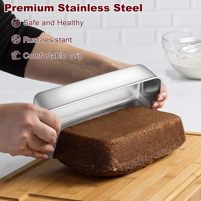 LIANYU 8 Pack Large 12x5 Inch Loaf Pans, Stainless Steel Bread Pans Set | Metal Bakeware for Baking Sourdough Bread, Meatloaf, Cake, Brownies, Durable & Non Toxic, Dishwasher Safe