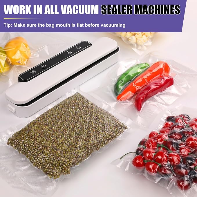 CAREGY Vacuum Sealer Bags 400 Quart | 8" x 12" with BPA Free for Food Storage Meal Prep or Sous Vide