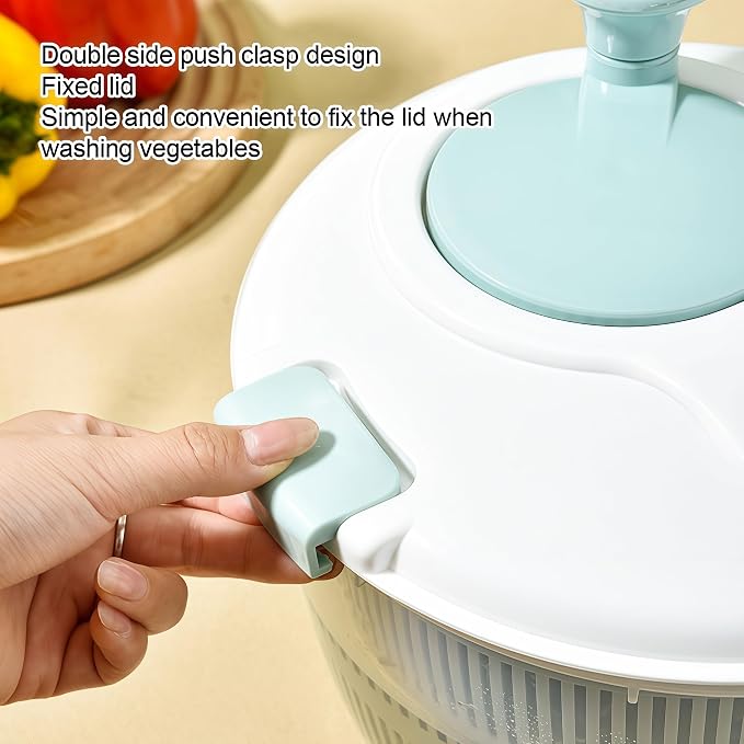 Salad Spinner Fruit Vegetable Wash: Fruit Washer Multifunctional Lettuce Spinner for Washing Spinning and Draining Greens 5 Qt
