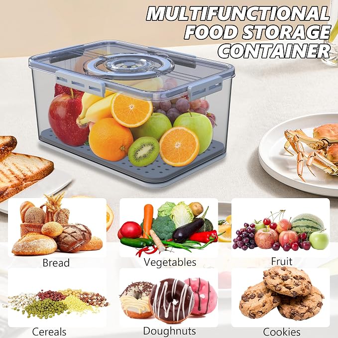 Fanlory Bread Box with Lid and Handle,Bread Storage Container With Time Recording for Camping & Outdoor Travel,Airtight Bread Keeper for Homemade Toast, Bagel,Cookies,Not dishwasher safe