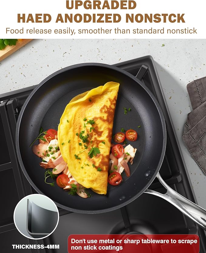 Cooks Standard Classic 7-Quart Hard Anodized Nonstick Stock Pot Dutch Oven | Heavy-Gauge Aluminum Body & Vented Tempered Glass Lid. Fits gas, electric & ceramic cooktops, Not Induction, Black