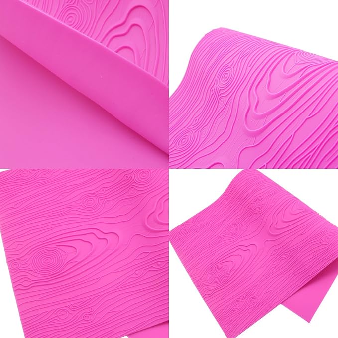 Silicone Cake Fondant Mat, Woodgrain Impression Lace Mold | 17 x 9 Inch Texture Embosser Lace Mat for Cake Decoration, Buttercream, Candy, Soap, Chocolate, Mousse, Pottery, Clay