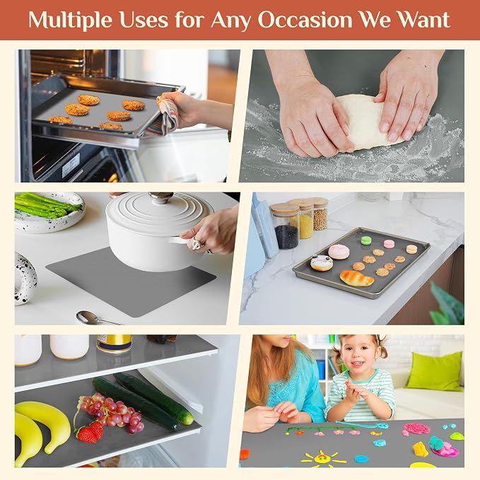 GTJ Silicone Baking Mat Roll, Reusable Baking Sheet Liners, 12 in x 10 ft | Free Cut to Size, Food-Grade, Non-Stick, Non-Slip, For Dough, Pastry, Air Fryer, Freeze Dryer, Oven Pan, Kitchen Counter